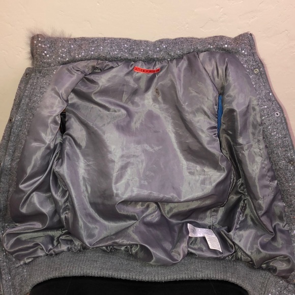 RARE Alice + Olivia wool fox fur sequin vest - Picture 8 of 8